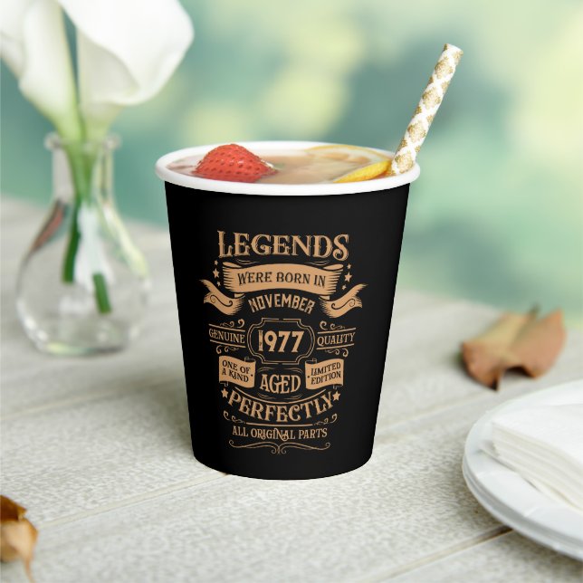 Personalised vintage birthday whiskey themed paper cups (Insitu)