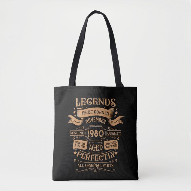Personalised vintage birthday whiskey themed tote bag (Front)