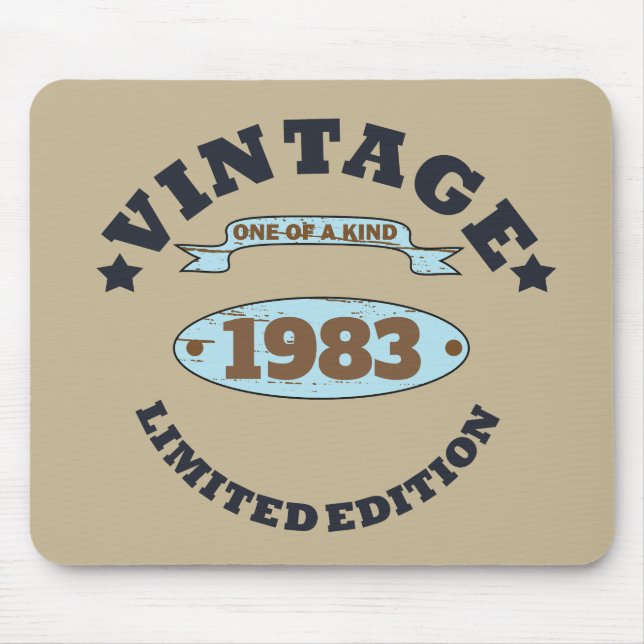 Personalised vintage birthday womens gift mouse pad (Front)
