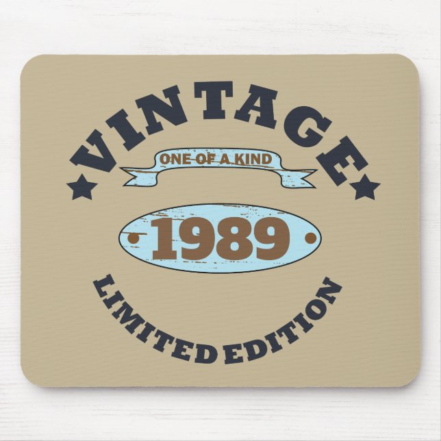 Personalised vintage birthday womens gift mouse pad (Front)