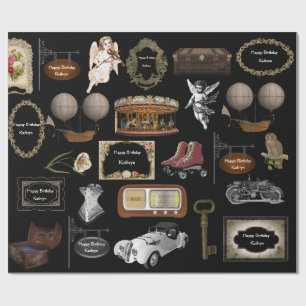 Personalised Vintage Birthday Wrapping Paper