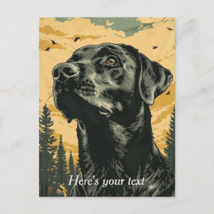 Personalised Vintage Black Labrador Posters Postcard