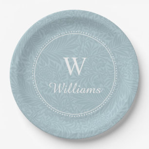 Personalised Vintage Blue Larkspur Flower Paper Plate