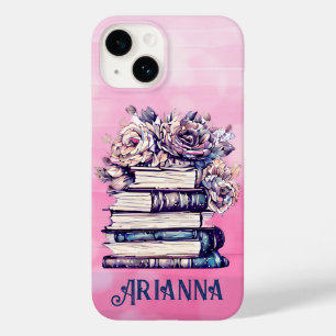 Personalised Vintage Books and Roses Case-Mate iPhone 14 Case