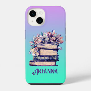 Personalised Vintage Books and Roses iPhone 14 Case