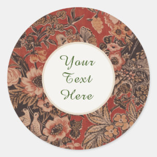 Personalised Vintage Botanical Victorian Era Classic Round Sticker