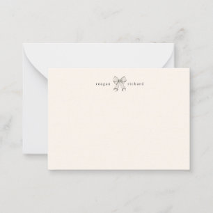 Personalised Vintage Bow Stationery Note Card