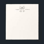 Personalised Vintage Bow Stationery Notepad<br><div class="desc">Elegant notepad with a vintage-inspired coquette bow motif,  customised with a personalised name for a touch of charm. Perfect for adding a nostalgic flair to your correspondence.</div>