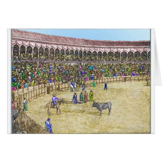 Personalised Vintage Bullfight Card (Front Horizontal)