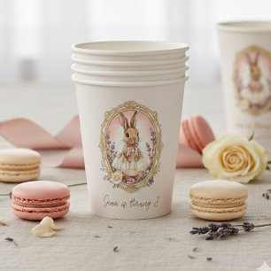 Personalised Vintage Bunny Birthday Paper Cups