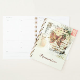 Personalised Vintage butterfly mail Planner