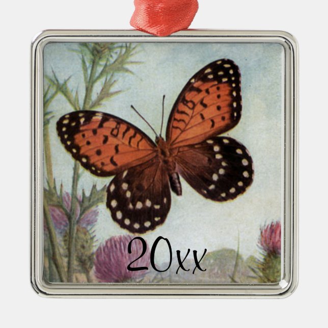Personalised Vintage Butterfly Ornament (Front)