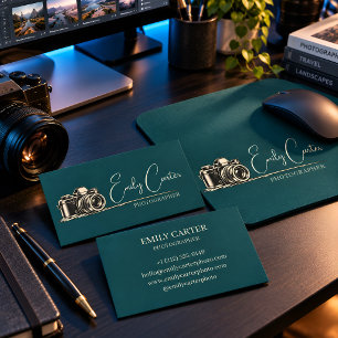 Personalised Vintage Camera Photographer Business Card