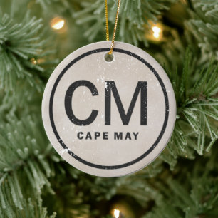 Personalised Vintage Cape May New Jersey Beach Ceramic Ornament