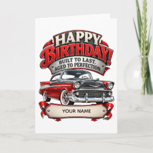 Personalised Vintage Car Birthday Card for Men