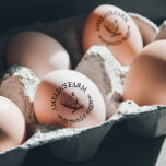 Personalised Vintage Chicken Egg Rubber Stamp<br><div class="desc">Easily personalise this farmhouse hen organic eggs rubber stamp with your own company logo, or leave this delicious and simple hand drawn chicken illustration. Add your own logo, image and text and create your own warm and rustic graphic design. Perfect for farmhouse, hen organic eggs small business, scrapbooking, decorations, business...</div>