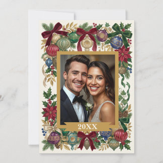 Personalised Vintage Christmas/Antique Ornaments Holiday Card