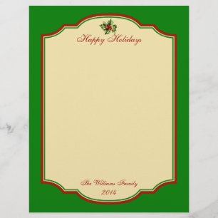 Personalised Vintage Christmas Holiday Stationary
