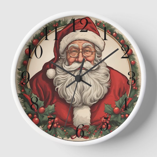 Personalised Vintage Christmas Wall Clock (Front)
