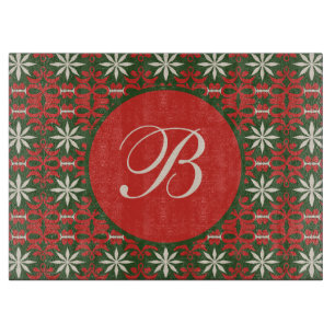 Personalised Vintage Christmas/winter patterned Cutting Board