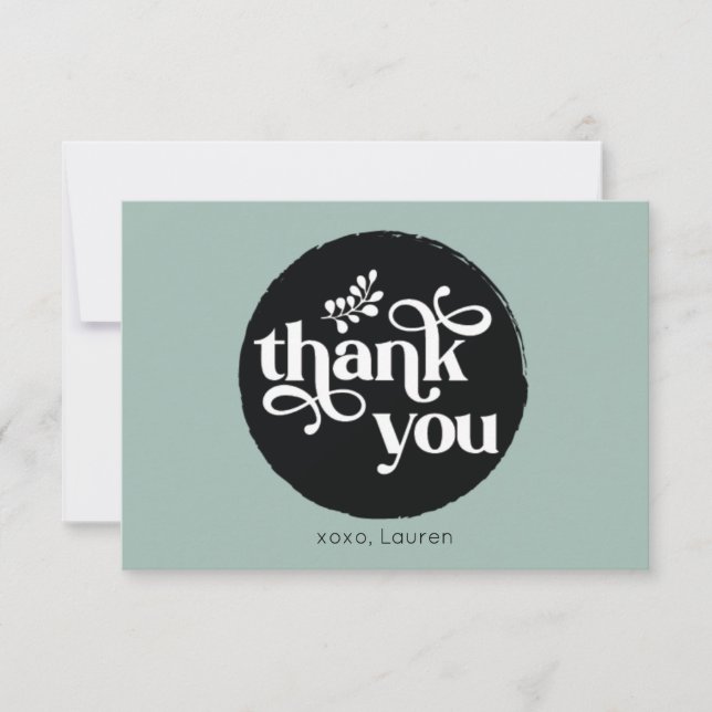 Personalised Vintage Circle Flat Thank You (Front)