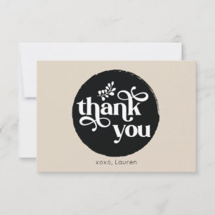Personalised Vintage Circle Flat Thank You Card