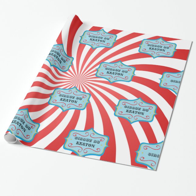 Personalised Vintage Circus Wrapping Paper (Unrolled)