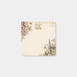 Personalised Vintage Cottage Garden Floral Post-it Notes