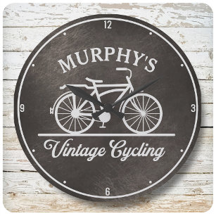 Personalised Vintage Cycling Retro Bicycle  Large Clock