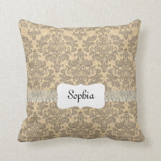 Personalised Vintage Damask Cushion