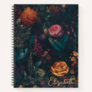 Personalised Vintage Dark Gothic Wild Rose Garden Notebook
