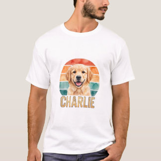 Personalised Vintage Dog Custom Retro Pet Photo Tr T-Shirt