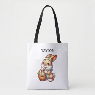 Personalised Vintage Easter Bunny For him or her Tote Bag