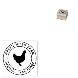 Personalised Vintage Eggs Business Chicken Logo Rubber Stamp