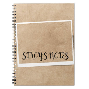 Personalised Vintage Elegant Brown Notebook