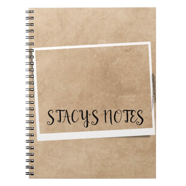 Personalised Vintage Elegant Brown Notebook (Front)