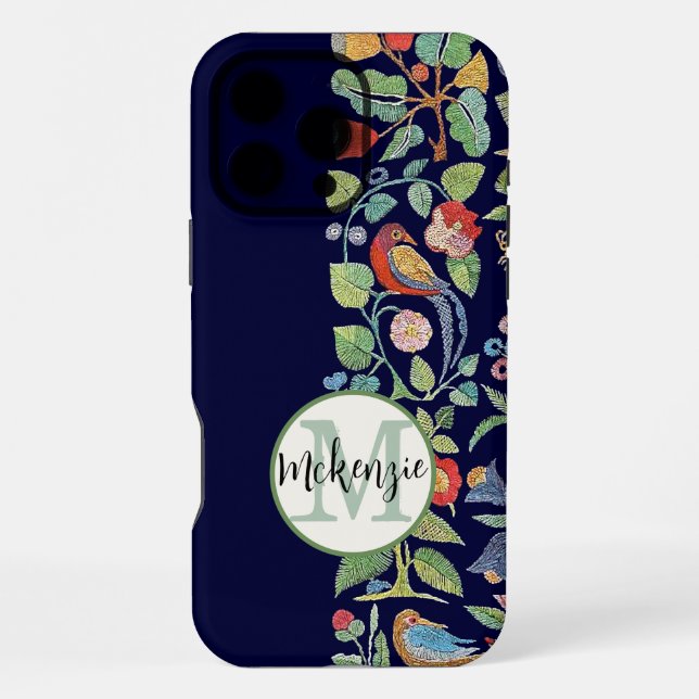 Personalised Vintage Embroidered Pattern iphone Case (Back)