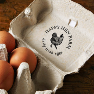 Personalised Vintage Family Business Farm Egg Rubber Stamp