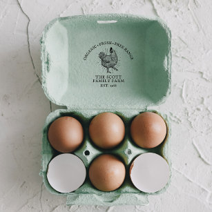 Personalised Vintage Family Farm Egg Carton Rubber Stamp