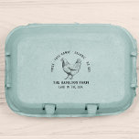 Personalised Vintage Family Farm Egg Carton Rubber Stamp<br><div class="desc">This is the perfect personal touch for any small business selling fresh eggs! This design features a rustic, hand-drawn chicken in the centre with your farm name underneath and "laid in the USA" below that. Around the top it says "fresh, free-range, organic, no soy" so that you can show to...</div>