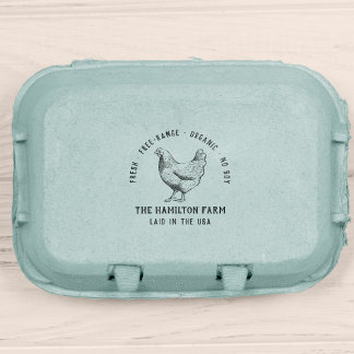 Personalised Vintage Family Farm Egg Carton Rubber Stamp