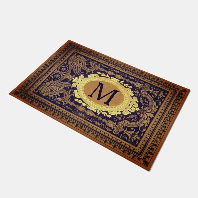 Personalised Vintage Family Initial Custom Doormat (Angled)