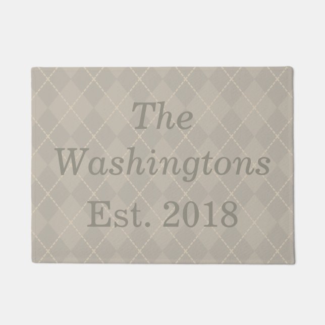 Personalised Vintage Family Name Doormat Rug Gift (Front)