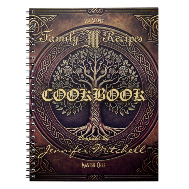 Personalised Vintage Family Recipe Cookbook Notebook (Front)