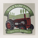Personalised Vintage Farm Tractor Country Farmer Jigsaw Puzzle<br><div class="desc">Personalised Vintage Farm Tractor Country Farmer Family Farm - Rolling Hills,  Harvest Fields and Trees,  Cattle Dairy Cows - Customise with your Name or Custom Text!</div>