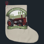 Personalised Vintage Farm Tractor Country Farmer  Large Christmas Stocking<br><div class="desc">Personalised Vintage Farm Tractor Country Farmer Family Farm - Rolling Hills,  Harvest Fields and Trees,  Cattle Dairy Cows - Customise with your Name or Custom Text!</div>