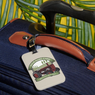 Personalised Vintage Farm Tractor Country Farmer Luggage Tag
