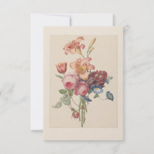 Personalised Vintage Floral Fine Art Bouquet Thank You Card