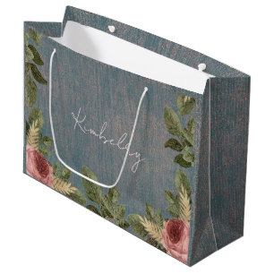 Personalised Vintage Floral Large Gift Bag