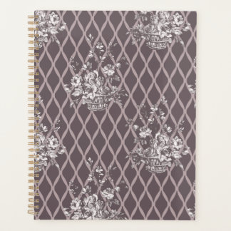 Personalised Vintage Floral Planner in Dusty Plum